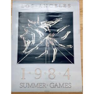Vintage Original 1984 Los Angeles Olympics Poster 18" x 24" Gymnastics Men’s